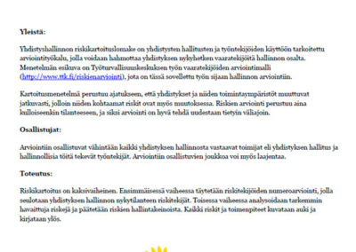 Yhdistyshallinnon riskikartoituslomake