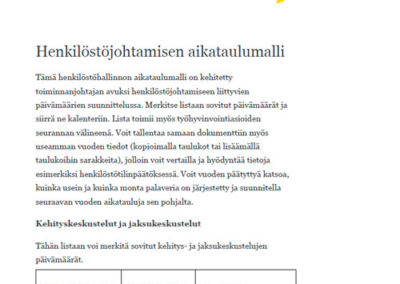 Henkilöstöhallinnon aikataulumalli