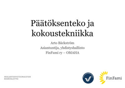 Yhdistyksen kokoustekniikan perusteet