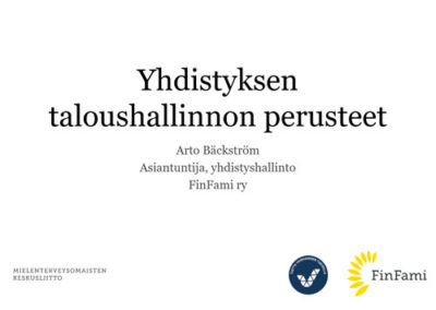 Yhdistyksen taloushallinnon perusteet -luento